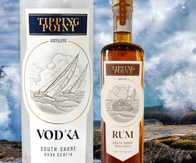 Tipping Point Vodka and Rum and crashing waves